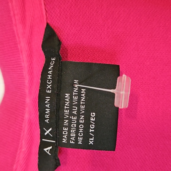 Armani Exchange Womens XL Polo Shirt Hot pink Logo Casual Golf Logo Top NWT - Picture 3 of 4